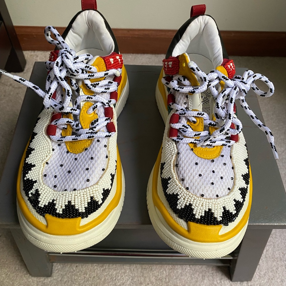 FARM RIO Women Walk In Happiness Beaded Sneakers - NEW NWOB